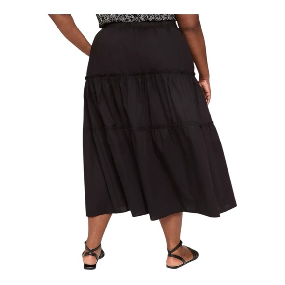 Lane Bryant Black A-Line Midi Skirt - Picture 1 of 4
